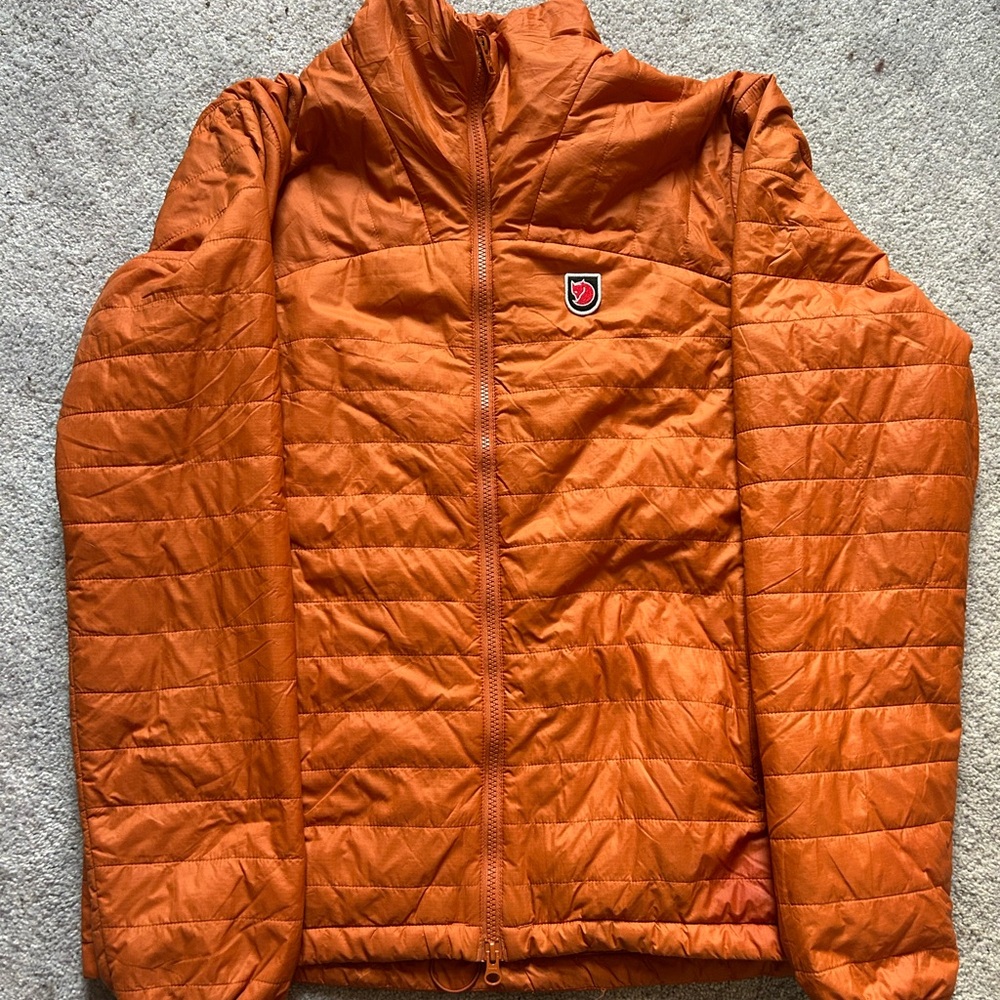 Orange Fjallraven Puffer Jacket
